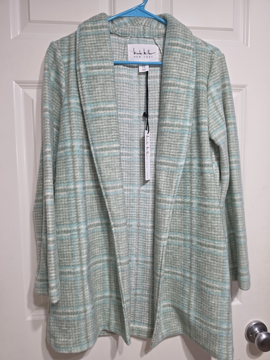 Nicole Miller Jackets & Blazers - NWT-Nicole Miller New York Mint Plaid Open Front Cardigan Size:XS